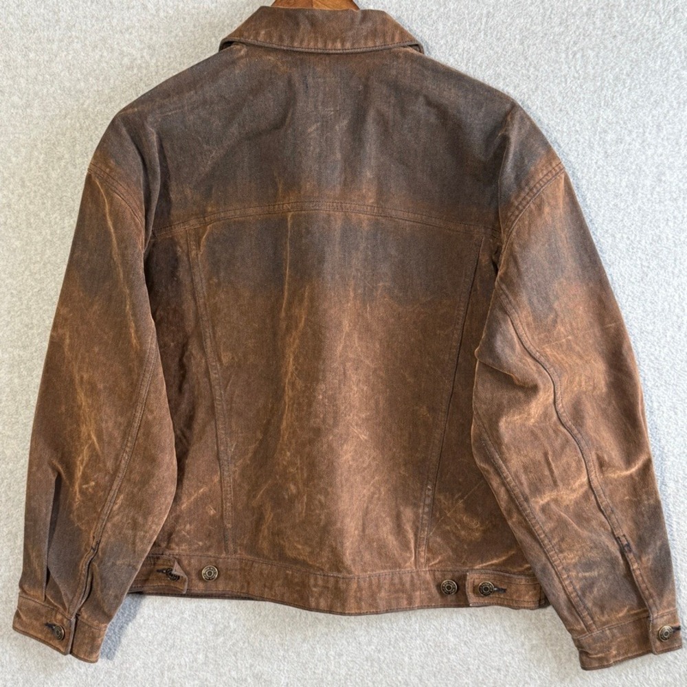 Wild Fable Acid Wash Brown Denim Trucker Jacket XS Vintage Grunge Workwear